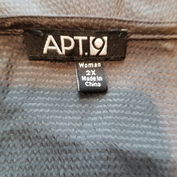 APT 9 Womans 2X Flutter Sleeve Blouse Beaded Embellished Charcoal Gray Boho - Picture 4 of 6